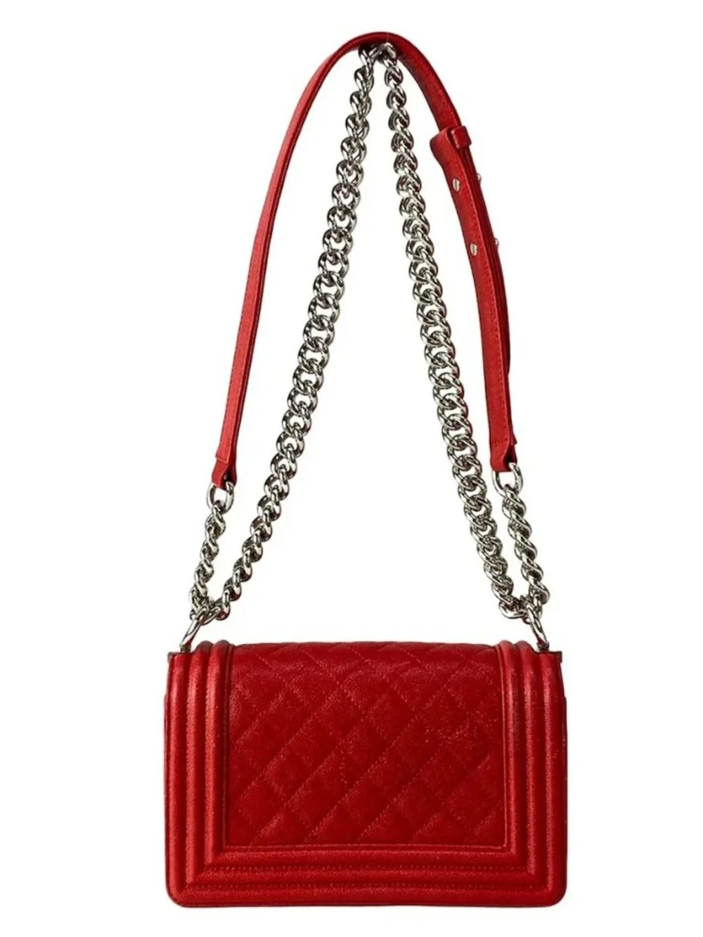 CHANEL Boy Chanel - Red Calfskin Shoulder Bag